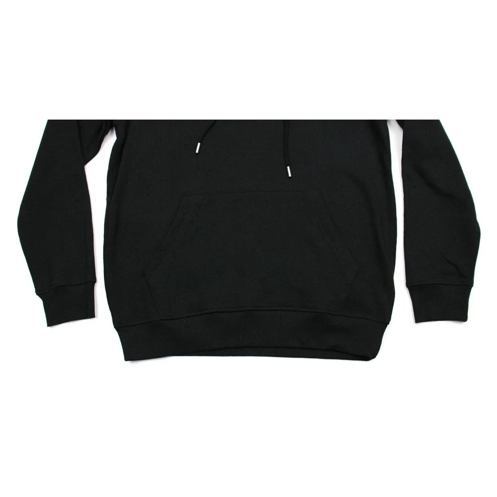 True Religion Hoodie Mens Small Black Arch Logo Pullover Fleece Sweatshirt New
